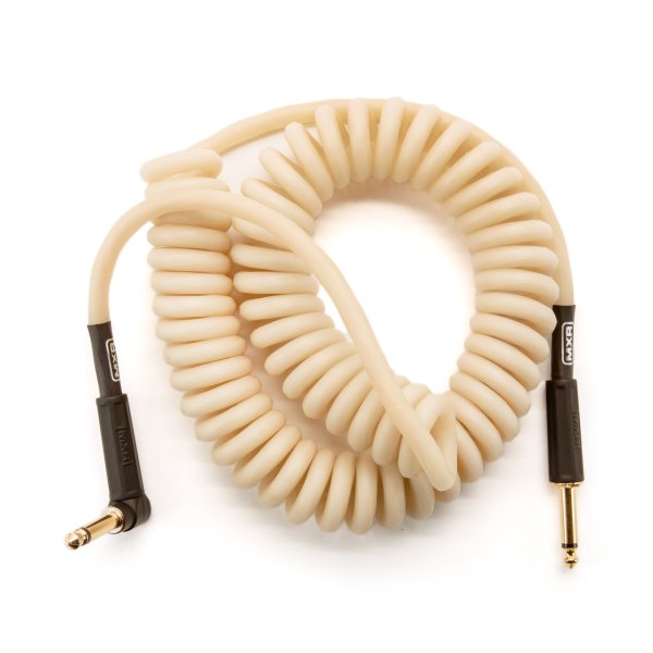 MXR 15 Ft Coil Instrument Cable Right / Straight, White | Jack's On Queen