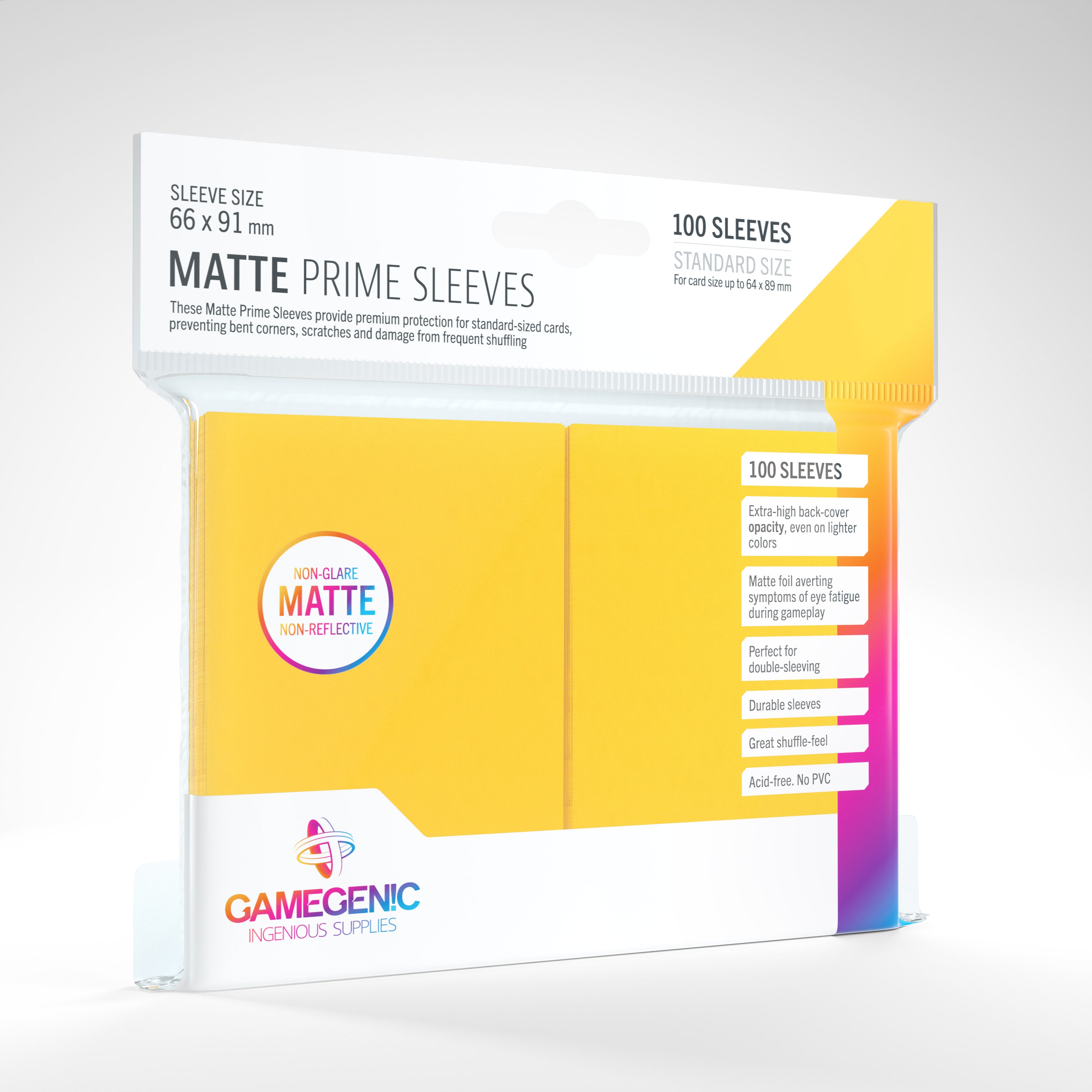 Gamegenic - Matte Prime Sleeves - Yellow | Jack's On Queen