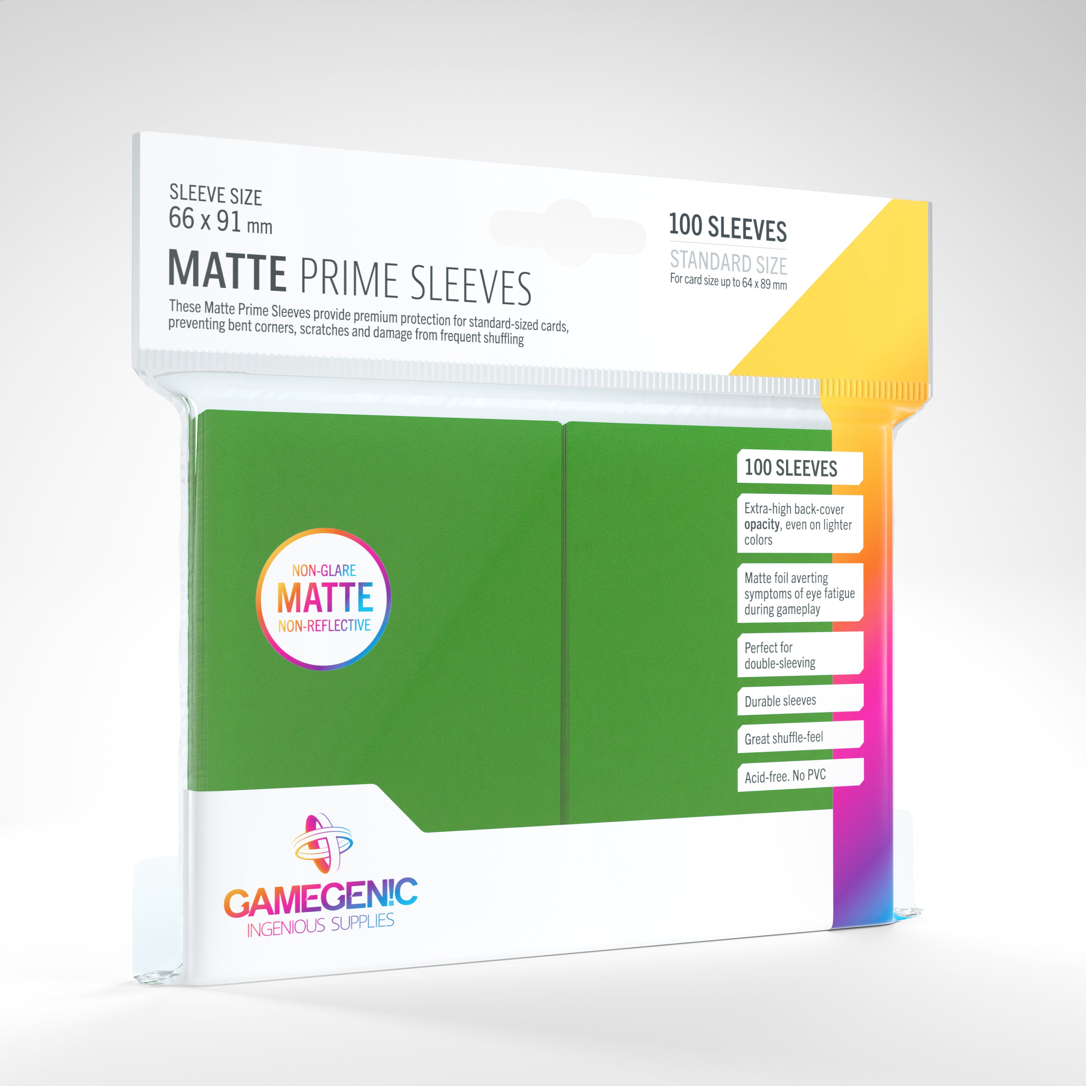 Gamegenic - Matte Prime Sleeves - Green | Jack's On Queen