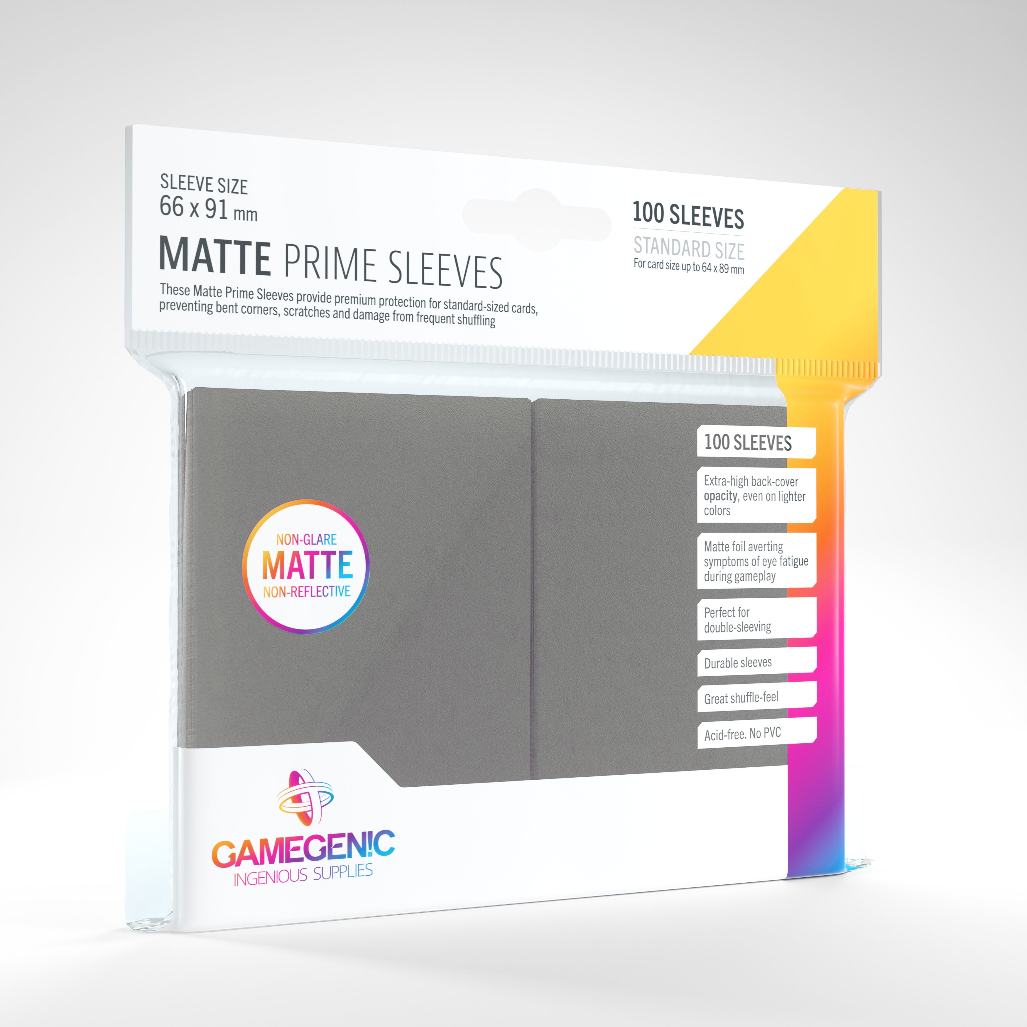 Gamegenic - Matte Prime Sleeves - Dark Gray | Jack's On Queen