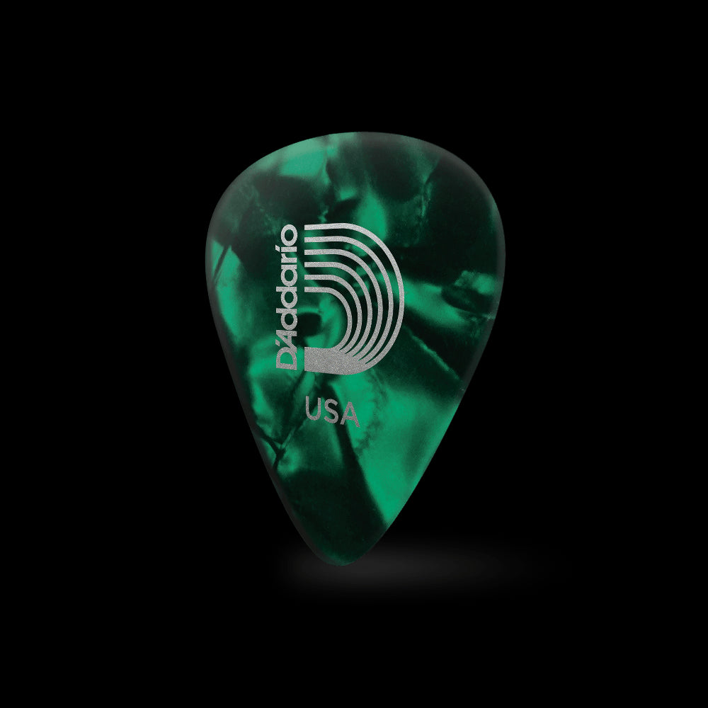 D'Addario PICK, GREEN PEARL Medium Gauge (.70mm), 10-Pack (1CGP4-10) | Jack's On Queen