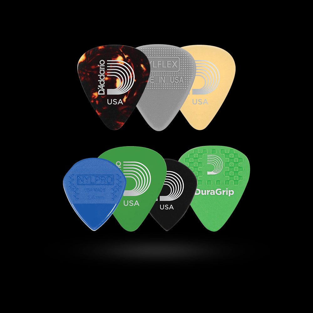 D'Addario GUITAR PICK VARIETY PACK Medium Gauge, 7-Pack 1XVP4-5 | Jack's On Queen