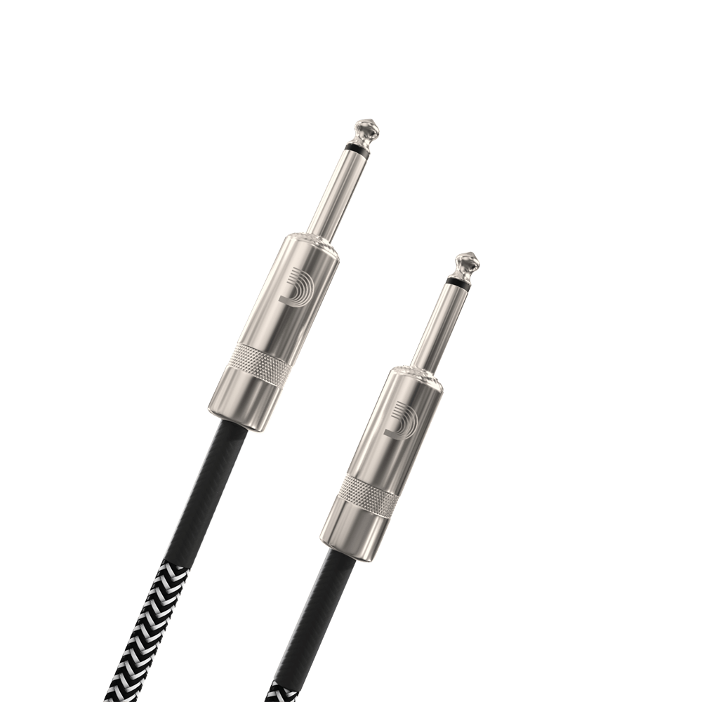 BRAIDED INSTRUMENT CABLES Black/Grey, 15ft. (PW-BG-15BG) | Jack's On Queen
