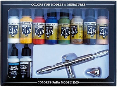 VALLEJO: MODEL AIR BASIC COLORS (10) AND AIRBRUSH | Jack's On Queen