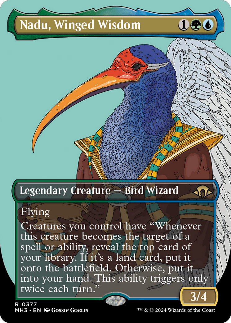 Nadu, Winged Wisdom (Borderless) [Modern Horizons 3] | Jack's On Queen