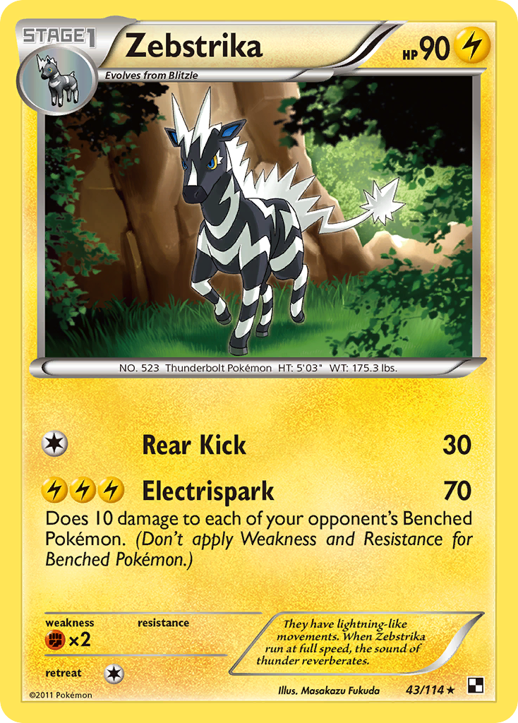 Zebstrika (43/114) [Black & White: Base Set] | Jack's On Queen