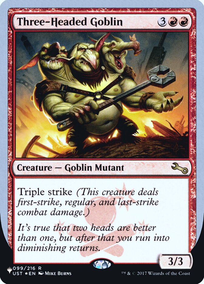 Three-Headed Goblin (Unfinity Foil Edition) [The List] | Jack's On Queen