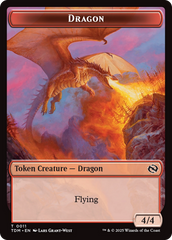 Dragon (0011) // Warrior Double-Sided Token [Tarkir: Dragonstorm Tokens] | Jack's On Queen