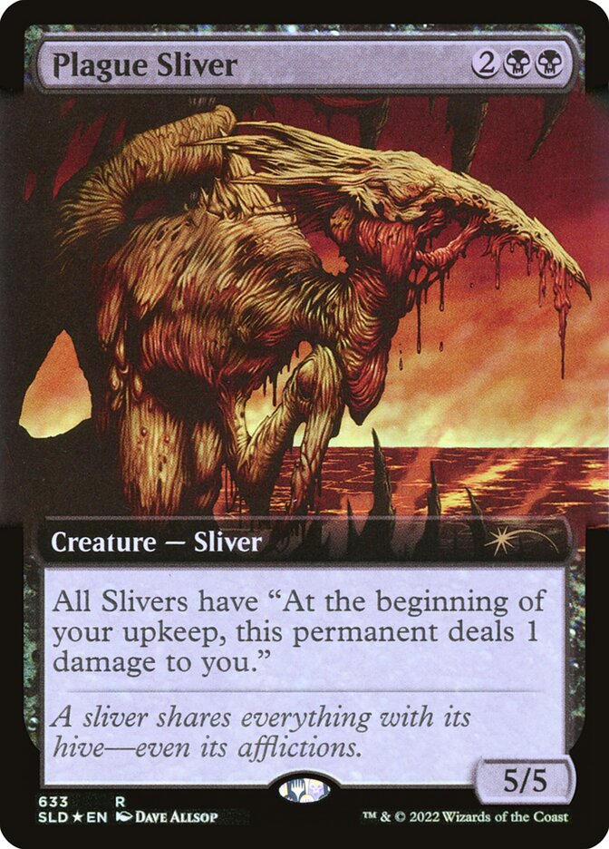 Plague Sliver (Extended Art) (Step-and-Compleat Foil) [Secret Lair Drop Promos] | Jack's On Queen