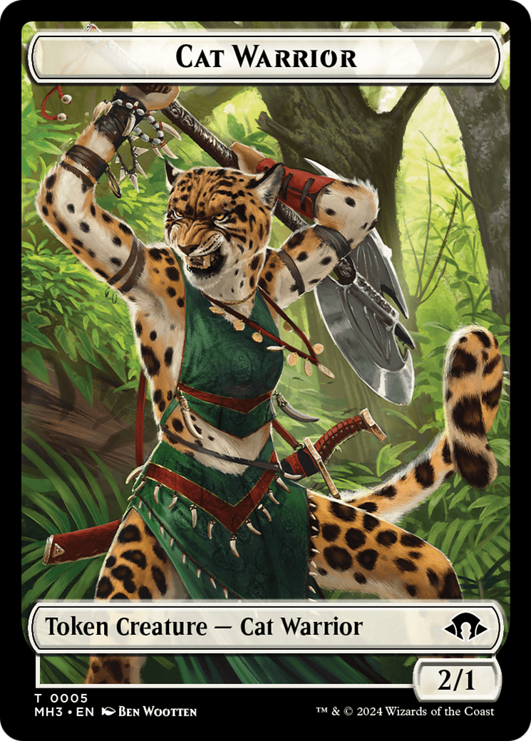 Cat Warrior Token [Modern Horizons 3 Tokens] | Jack's On Queen