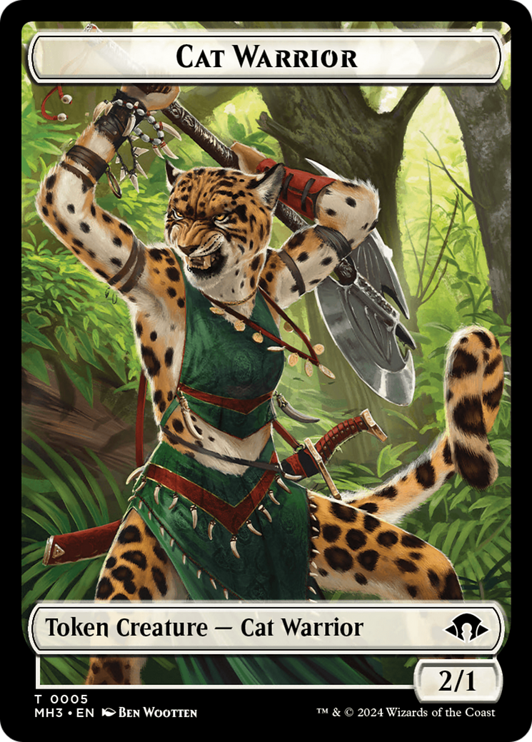 Cat Warrior // Energy Reserve Double-Sided Token [Modern Horizons 3 Tokens] | Jack's On Queen