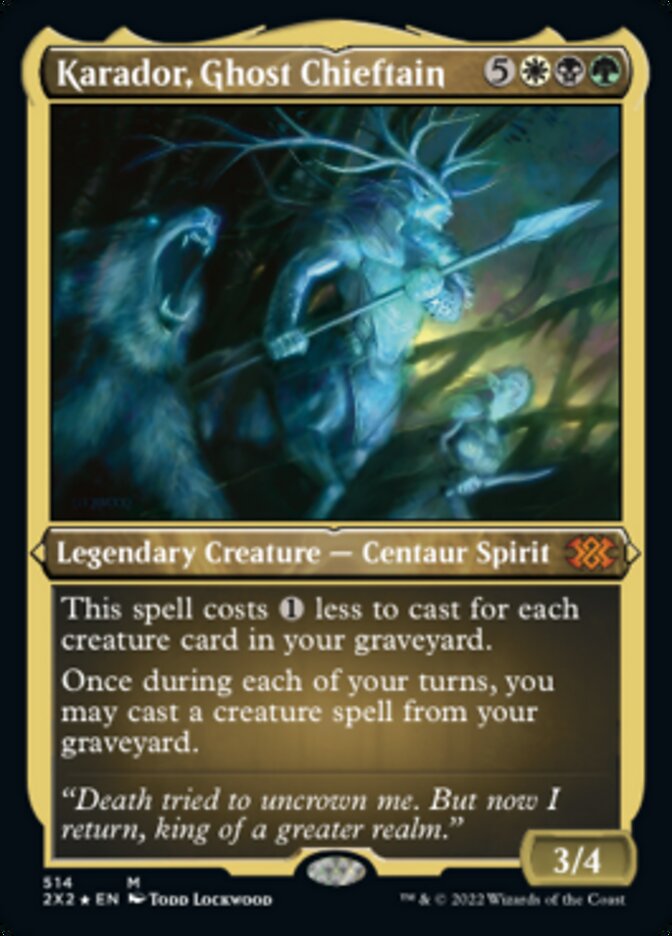 Karador, Ghost Chieftain (Foil Etched) [Double Masters 2022] | Jack's On Queen