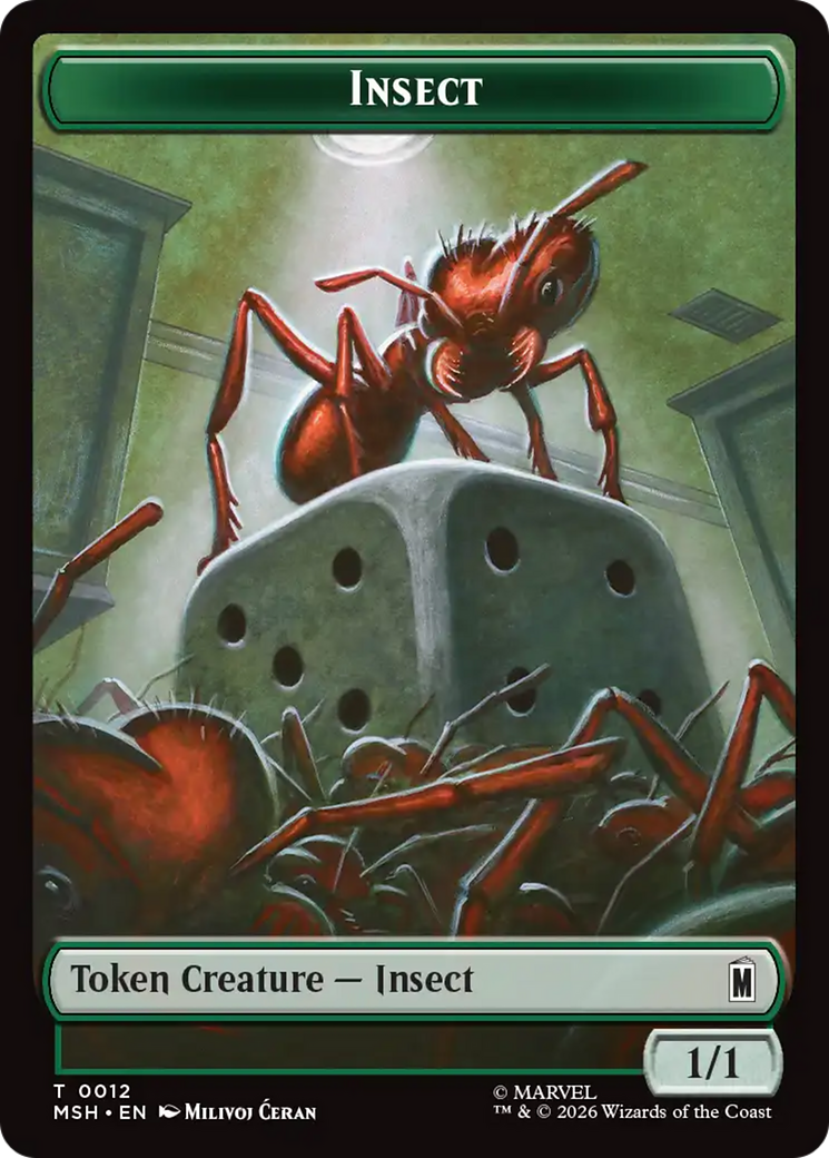 Insect // Clue Double-Sided Token [Marvel Super Heroes Tokens] | Jack's On Queen
