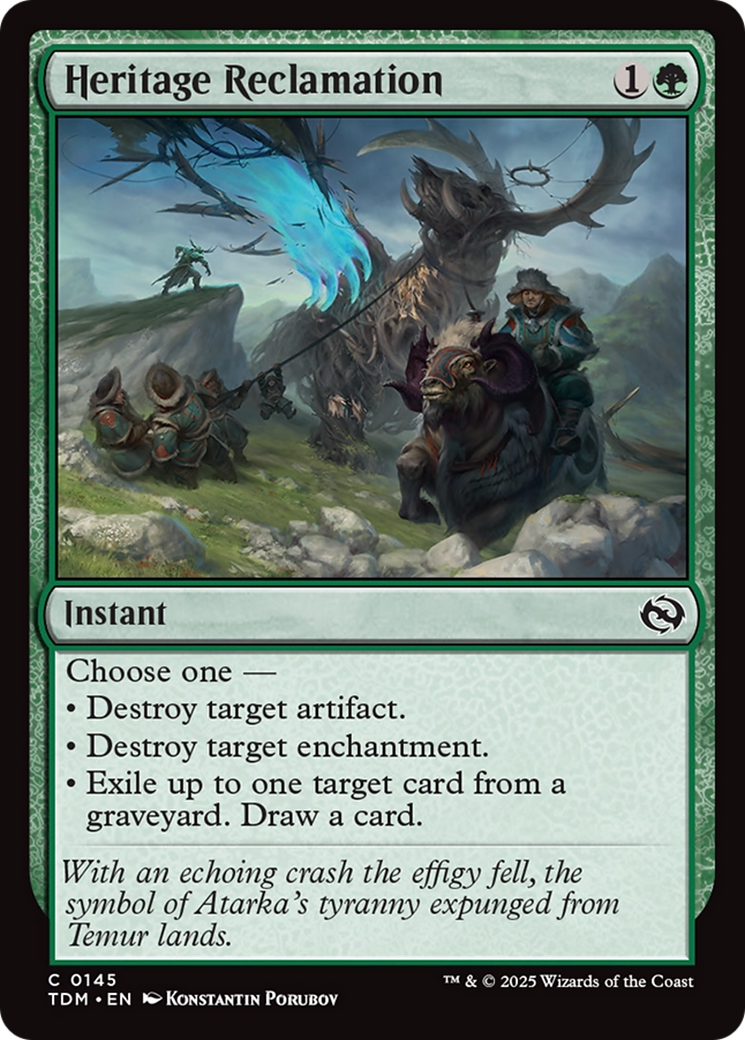 Heritage Reclamation [Tarkir: Dragonstorm] | Jack's On Queen
