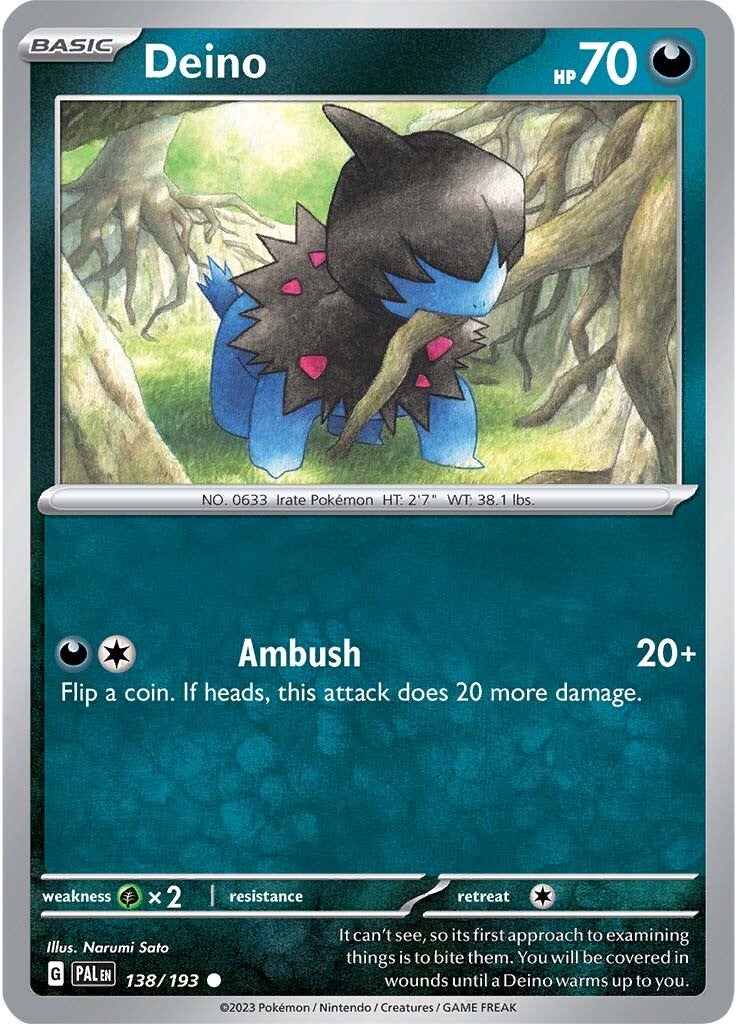 Deino (138/193) [Scarlet & Violet: Paldea Evolved] | Jack's On Queen