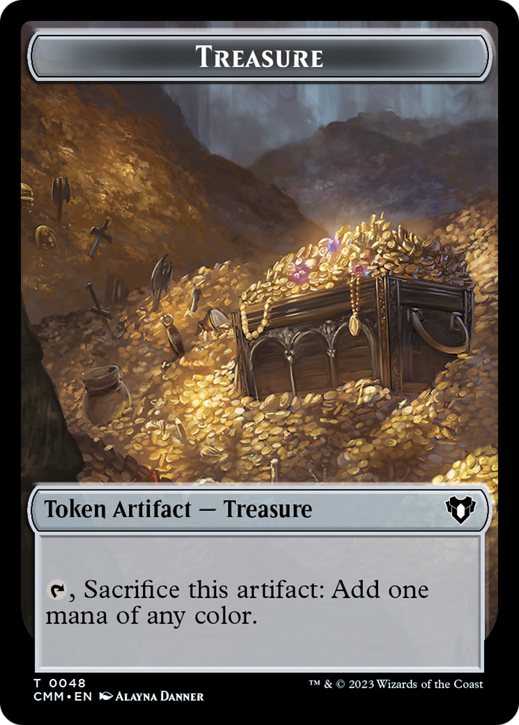 Treasure // Cat (0005) Double-Sided Token [Commander Masters Tokens] | Jack's On Queen