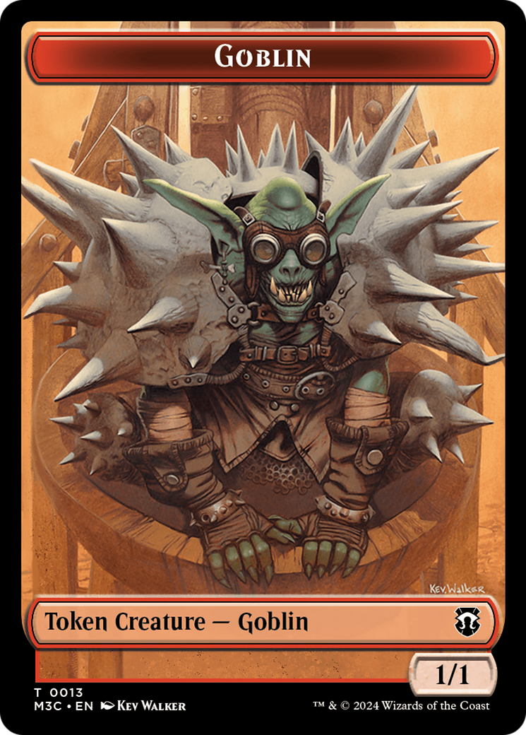 Tarmogoyf (Ripple Foil) // Goblin Double-Sided Token [Modern Horizons 3 Commander Tokens] | Jack's On Queen
