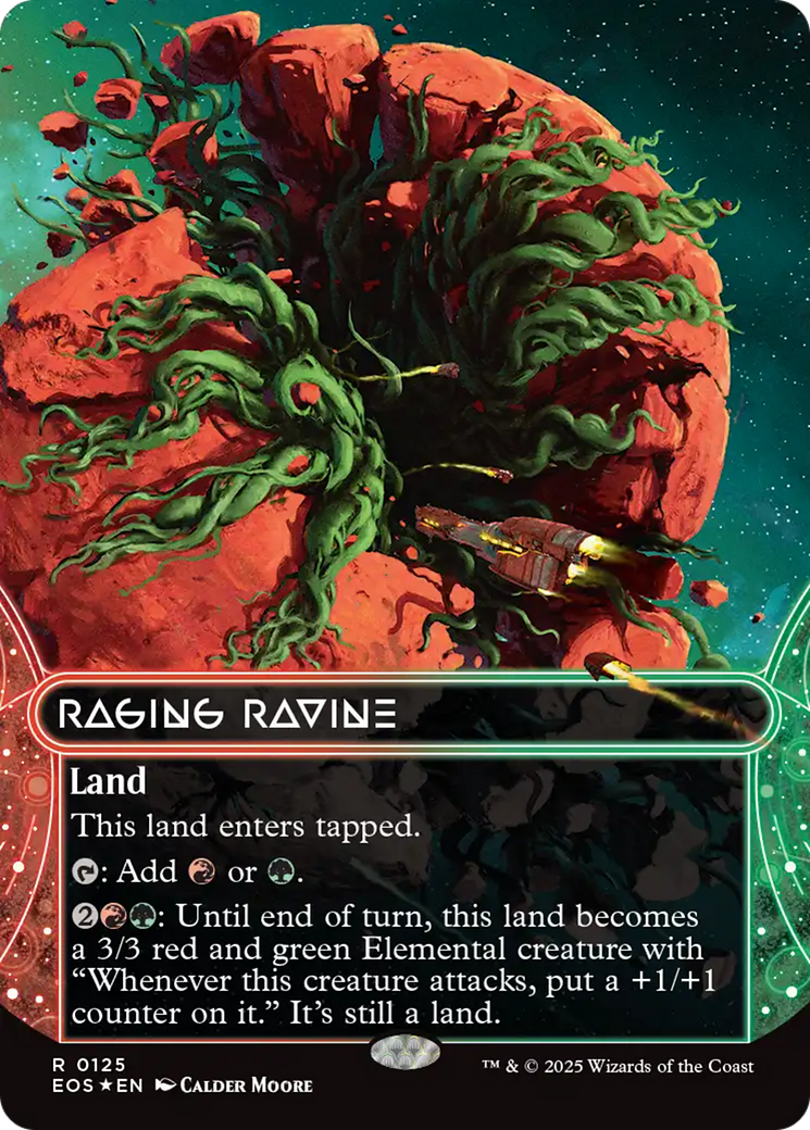 Raging Ravine (0125) (Borderless) (Galaxy Foil) [Edge of Eternities: Stellar Sights] | Jack's On Queen
