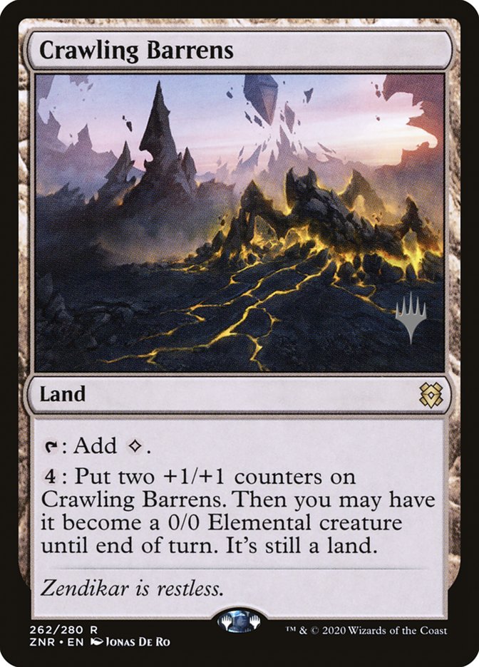 Crawling Barrens (Promo Pack) [Zendikar Rising Promos] | Jack's On Queen