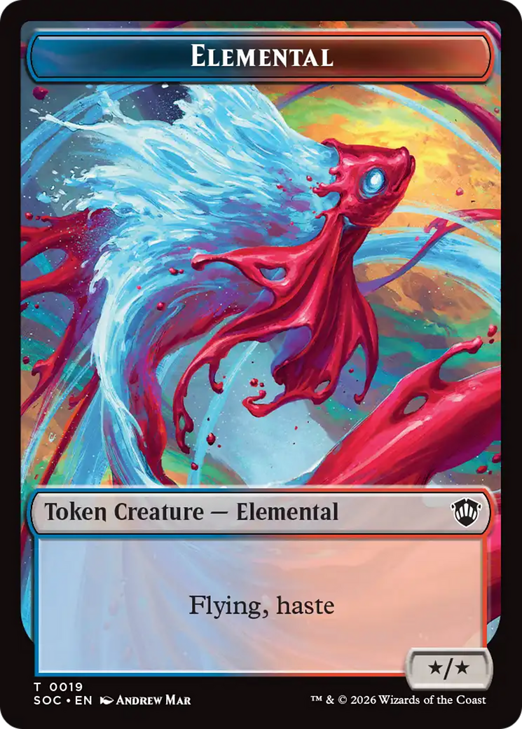 Dragon Illusion // Elemental (0019) Double-Sided Token [Secrets of Strixhaven Commander Tokens] | Jack's On Queen