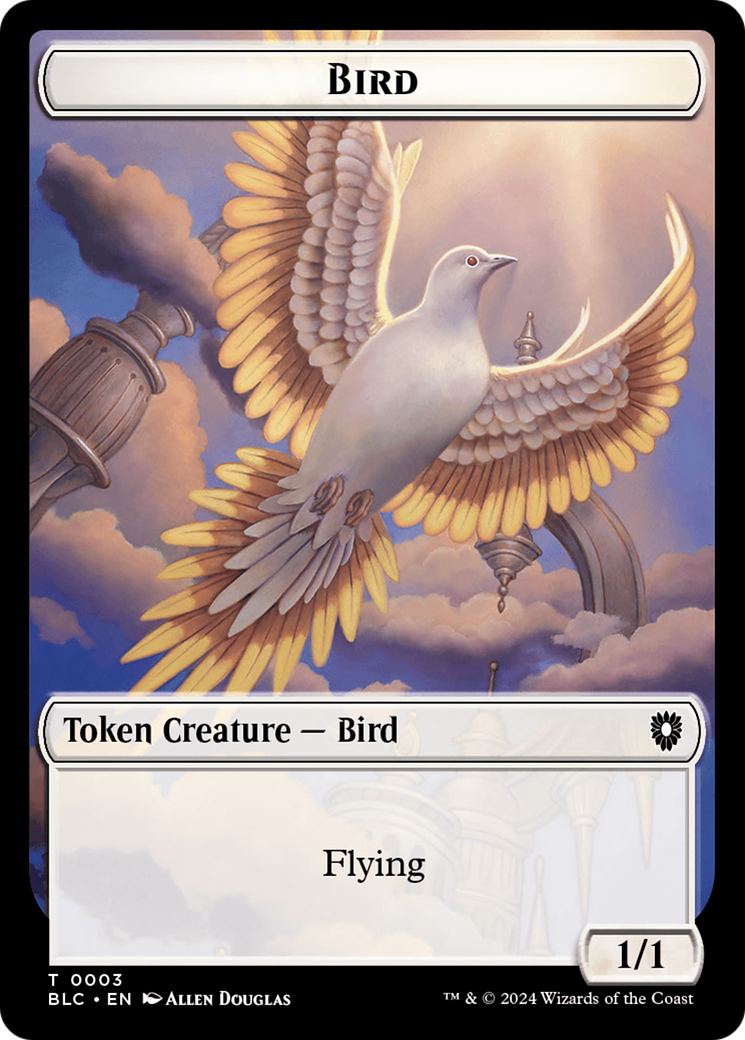 Storm Crow // Bird (003) Double-Sided Token [Bloomburrow Commander Tokens] | Jack's On Queen