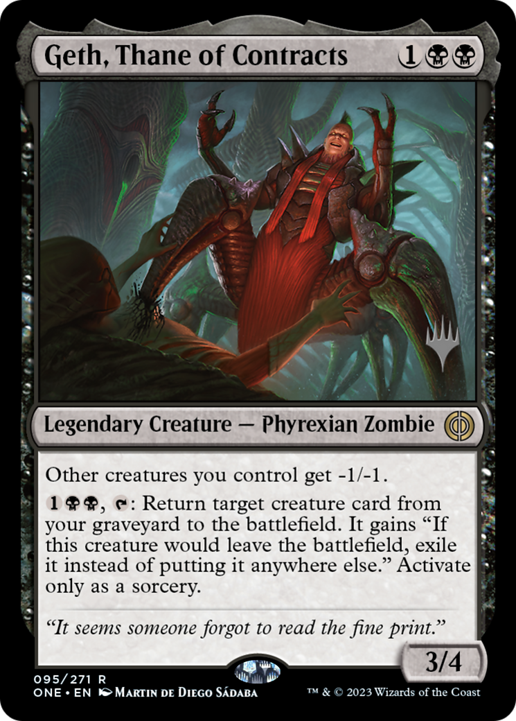 Geth, Thane of Contracts (Promo Pack) [Phyrexia: All Will Be One Promos] | Jack's On Queen