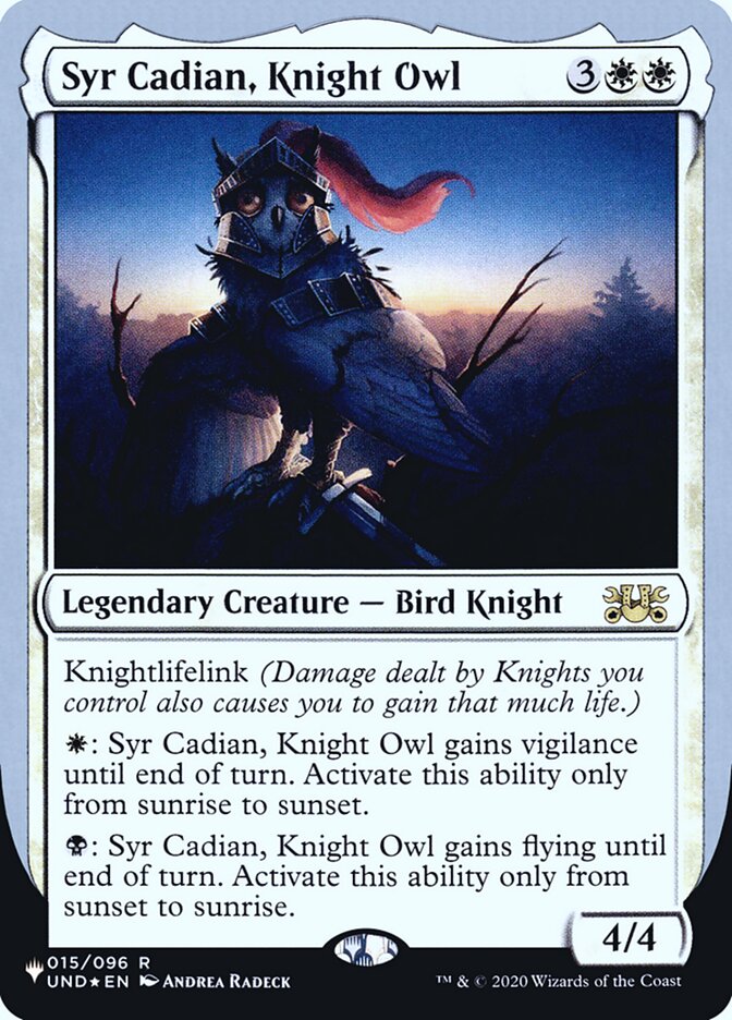Syr Cadian, Knight Owl (Unfinity Foil Edition) [The List] | Jack's On Queen