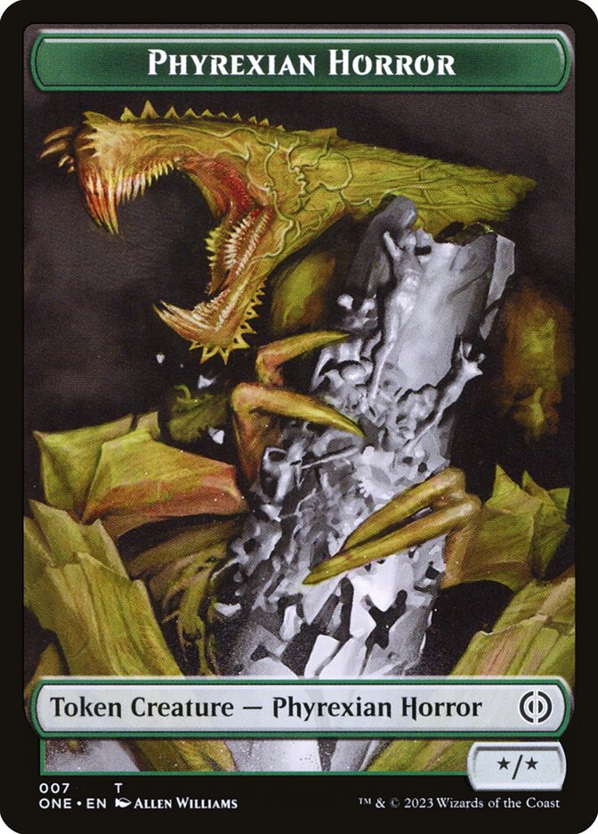 Phyrexian Goblin // Phyrexian Horror Double-Sided Token [Phyrexia: All Will Be One Tokens] | Jack's On Queen