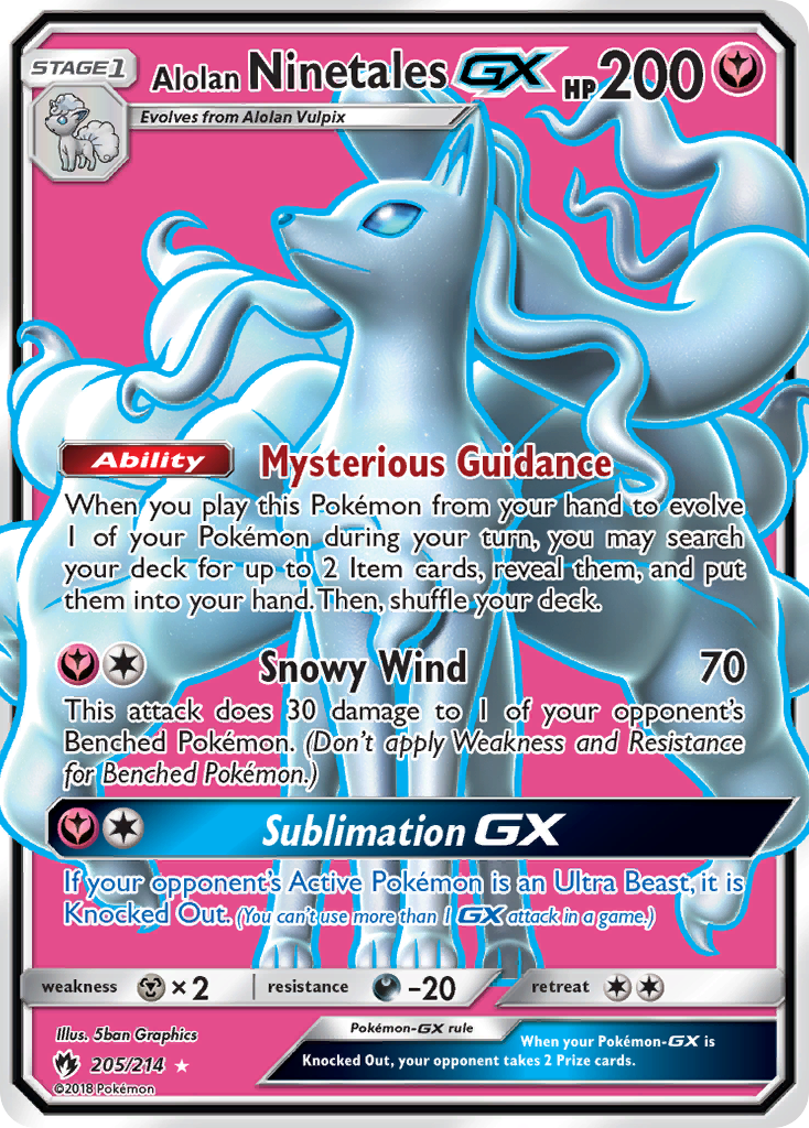 Alolan Ninetales GX (205/214) [Sun & Moon: Lost Thunder] | Jack's On Queen