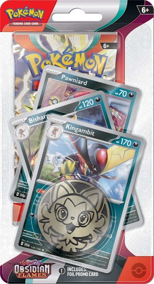 Scarlet & Violet: Obsidian Flames - Single Pack Blister (Kingambit, Bisharp, Pawniard) | Jack's On Queen