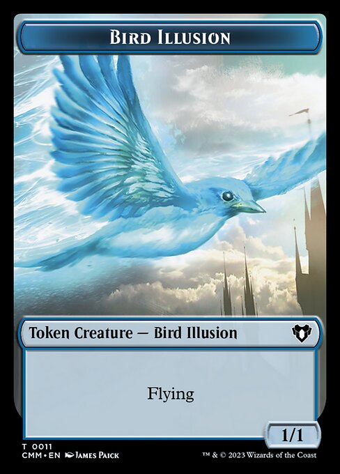Zombie (0019) // Bird Illusion Double-Sided Token [Commander Masters Tokens] | Jack's On Queen