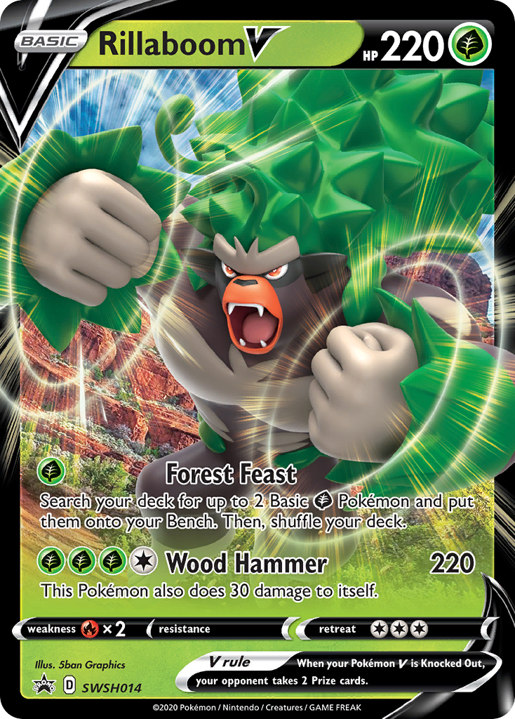 Rillaboom V (SWSH014) (Jumbo Card) [Sword & Shield: Black Star Promos] | Jack's On Queen