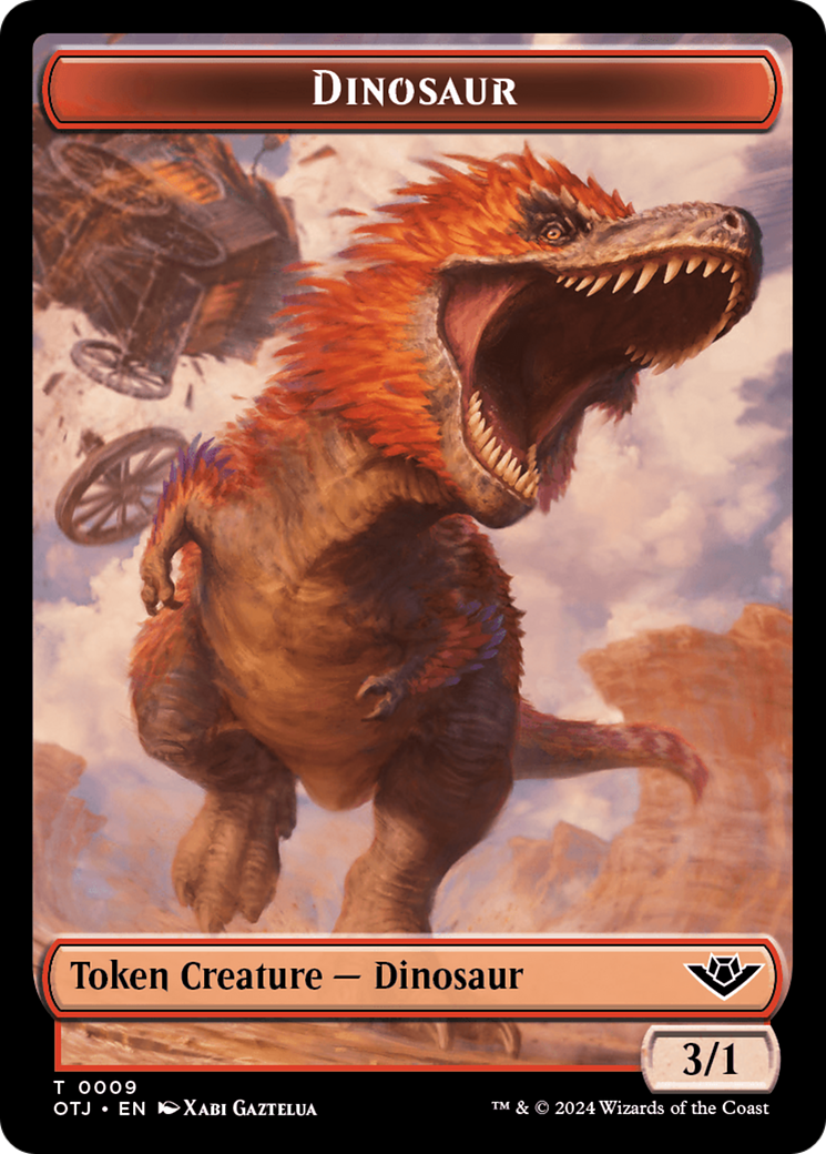 Treasure // Dinosaur Double-Sided Token [Outlaws of Thunder Junction Tokens] | Jack's On Queen