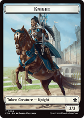 Human // Knight Double-Sided Token [Foundations Tokens] | Jack's On Queen