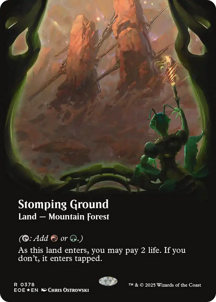 Stomping Ground (Borderless) (Galaxy Foil) [Edge of Eternities] | Jack's On Queen