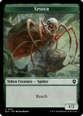 Spider // Blood Double-Sided Token [Bloomburrow Commander Tokens] | Jack's On Queen