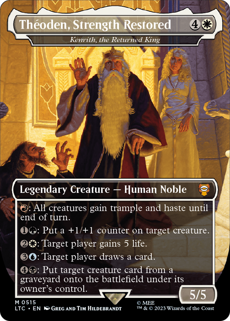 Theoden, Strength Restored - Kenrith, the Returned King (Borderless) [The Lord of the Rings: Tales of Middle-Earth Commander] | Jack's On Queen