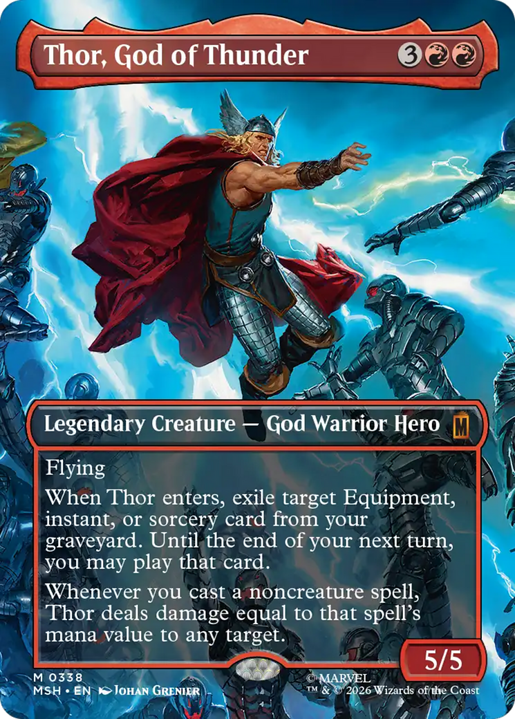 Thor, God of Thunder (Borderless) (0338) [Marvel Super Heroes] | Jack's On Queen