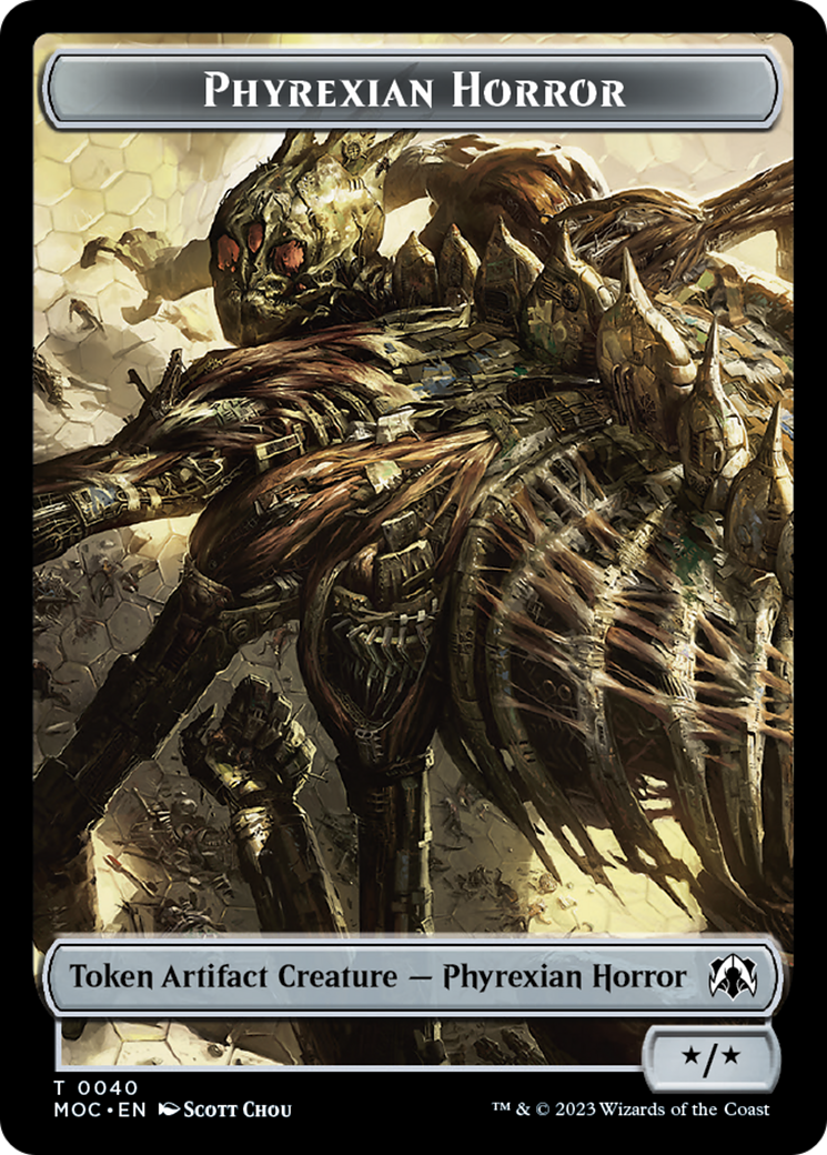 Phyrexian Golem // Phyrexian Horror Double-Sided Token [March of the Machine Commander Tokens] | Jack's On Queen