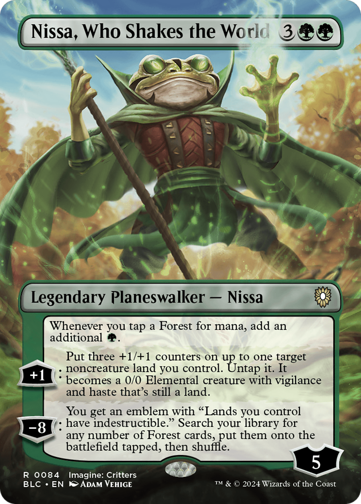 Nissa, Who Shakes the World (Borderless) [Bloomburrow Commander] | Jack's On Queen