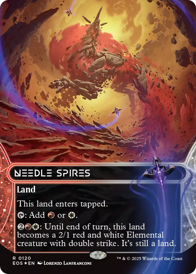 Needle Spires (0120) (Borderless) (Galaxy Foil) [Edge of Eternities: Stellar Sights] | Jack's On Queen