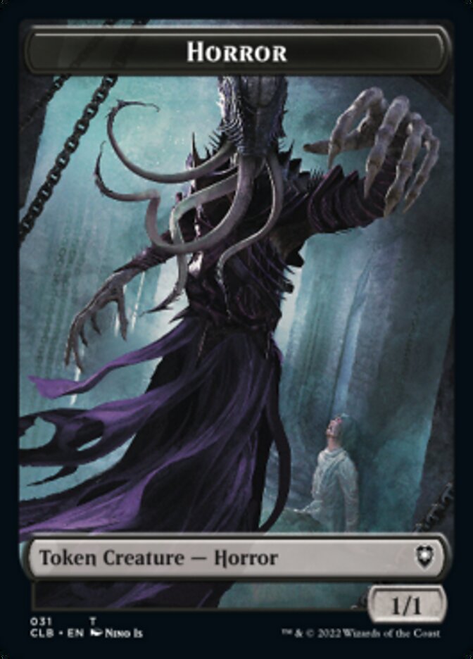 Horror // Centaur Double-Sided Token [Commander Legends: Battle for Baldur's Gate Tokens] | Jack's On Queen