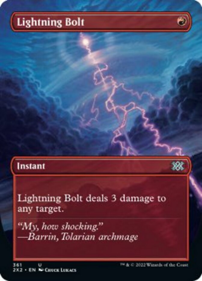 Lightning Bolt (Borderless Alternate Art) [Double Masters 2022] | Jack's On Queen