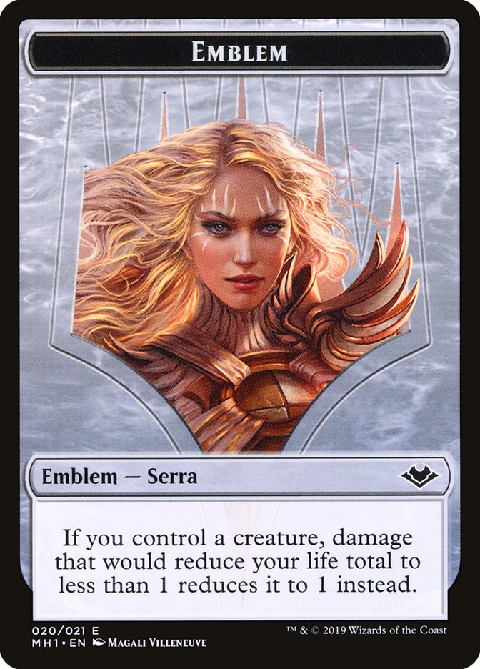 Elemental (008) // Serra the Benevolent Emblem (020) Double-Sided Token [Modern Horizons Tokens] | Jack's On Queen