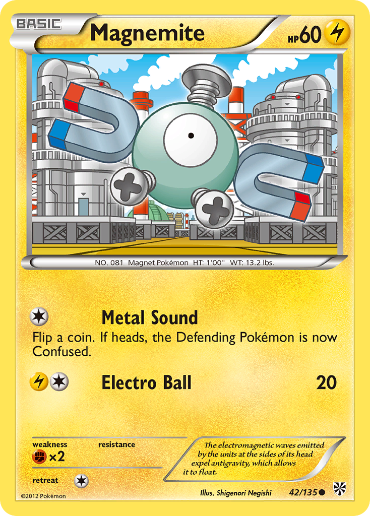 Magnemite (42/135) [Black & White: Plasma Storm] | Jack's On Queen