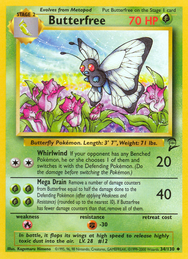 Butterfree (34/130) [Base Set 2] | Jack's On Queen