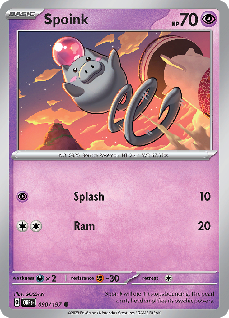 Spoink (090/197) [Scarlet & Violet: Obsidian Flames] | Jack's On Queen