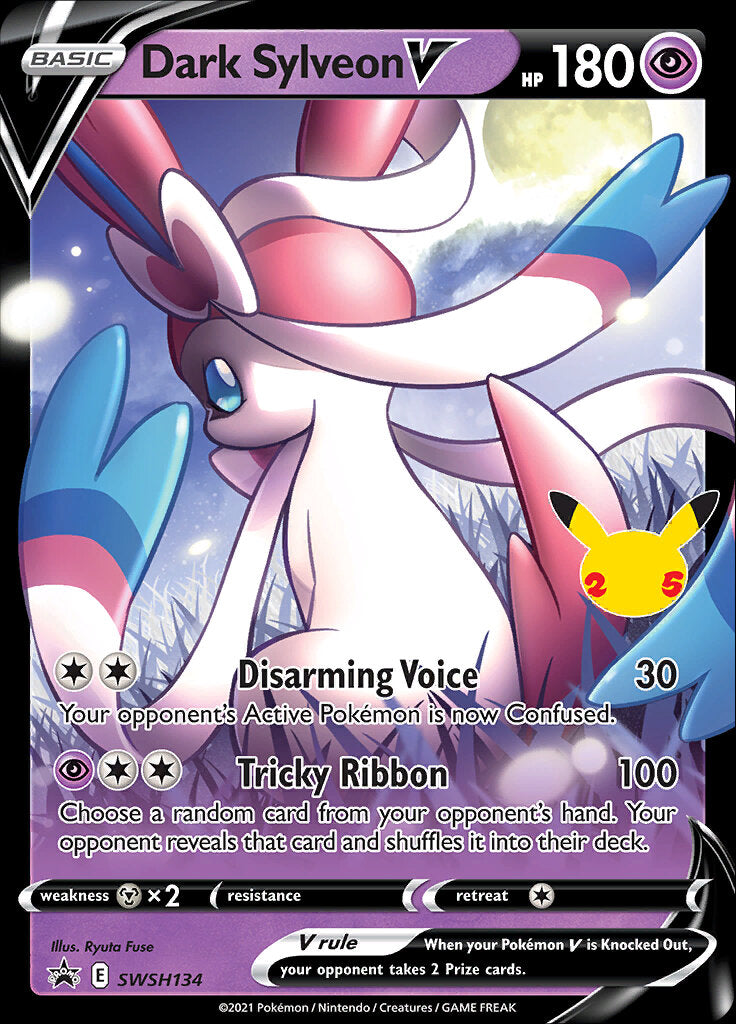 Dark Sylveon V (SWSH134) (Celebrations) [Sword & Shield: Black Star Promos] | Jack's On Queen