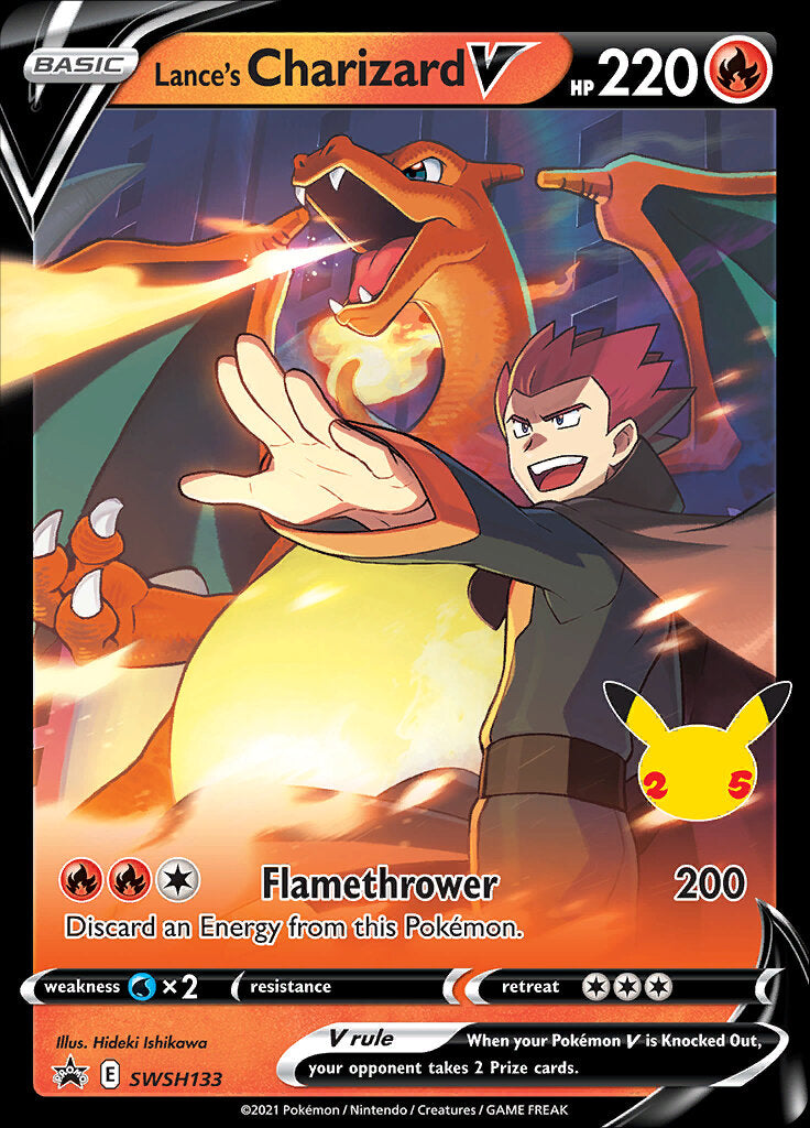 Lance's Charizard V (SWSH133) (Celebrations) [Sword & Shield: Black Star Promos] | Jack's On Queen