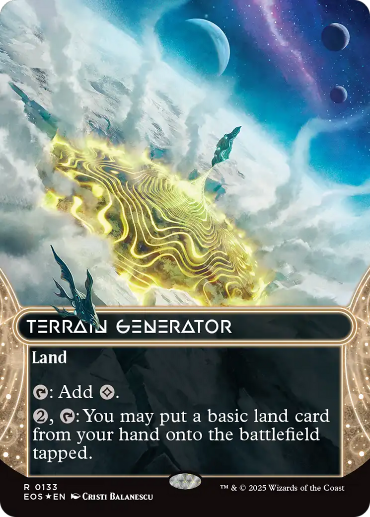 Terrain Generator (0133) (Borderless) (Galaxy Foil) [Edge of Eternities: Stellar Sights] | Jack's On Queen